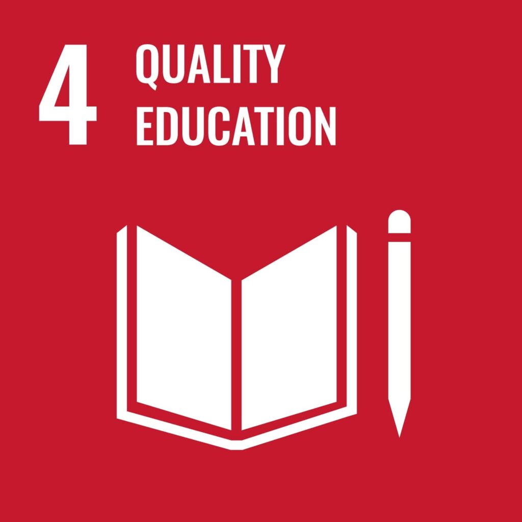 Visual icon for SDG 4, Quality education