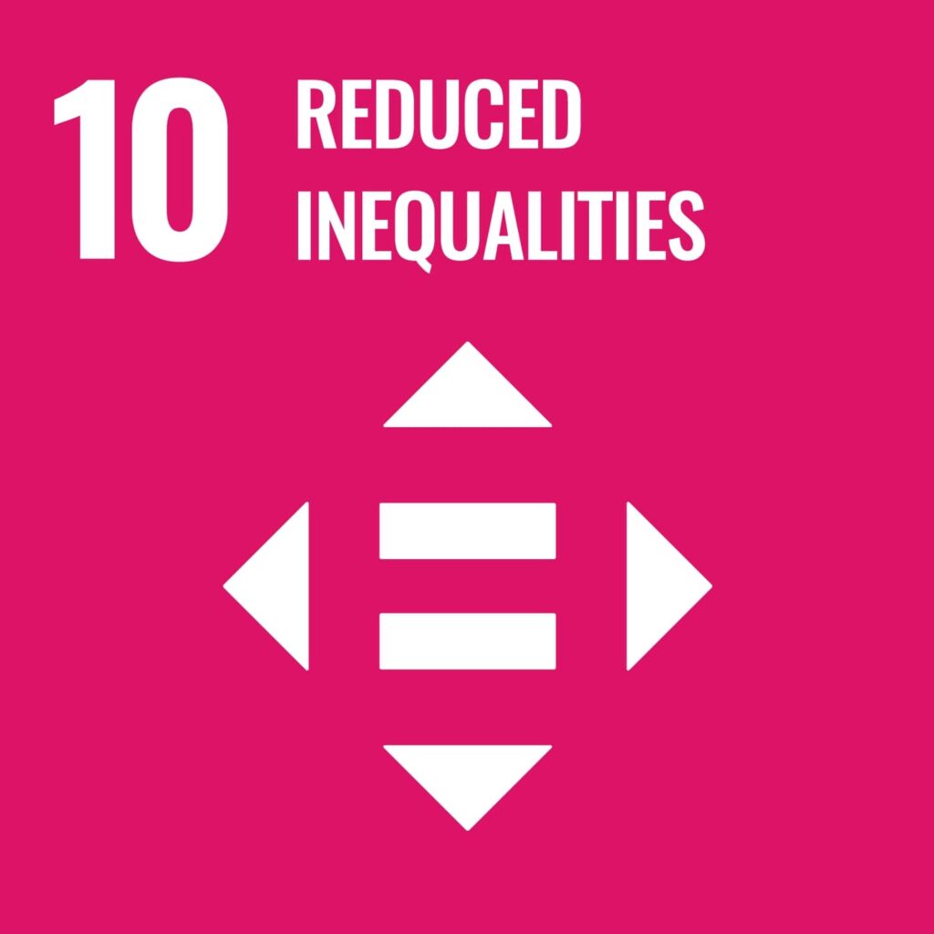Visual icon for SDG 10, Reduced inequalities