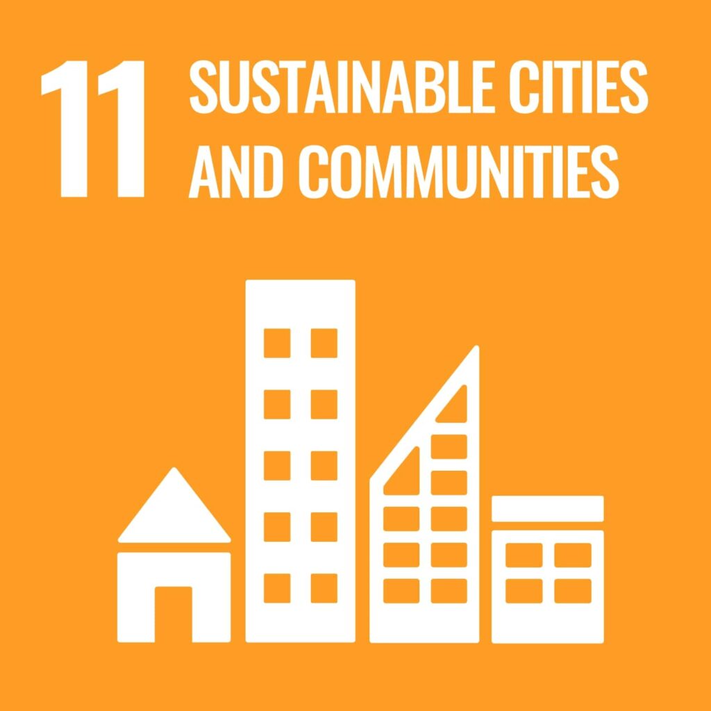 Visual icon for SDG 11, Sustainable cities and communities